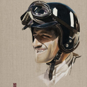 Graham Hill F1 portrait by artist Martin Allen