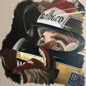 Ayrton Senna portrait artwork by artist Martin Allen