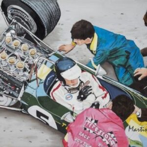 Jim Clark art print Lotus 49 contemporary Formula 1 fine art by Martin Allen