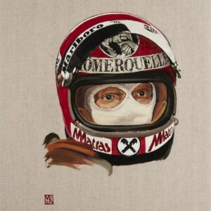 Niki Lauda art print Ferrari Formula 1 limited edition motorsport portrait by Martin Allen