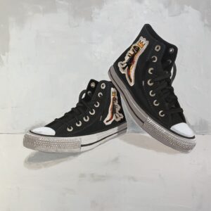 Chuck Taylor Basquiat limited edition Converse Trainers by artist Martin Allen.