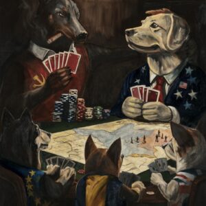 Dogs of War limited edition political art print by British artist Martin Allen