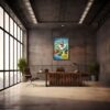 The Prize of Peace political satire art print displayed in modern interior