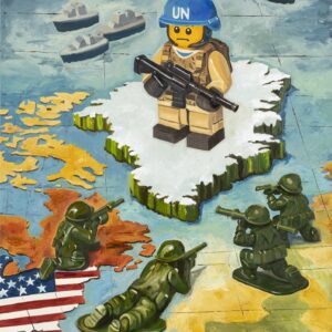 The Prize of Peace original political oil painting by Martin Allen