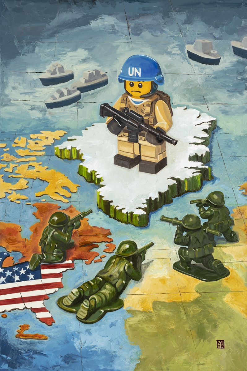 the-prize-of-peace-original-political-oil-painting-martin-allen The Prize of Peace original political oil painting by Martin Allen